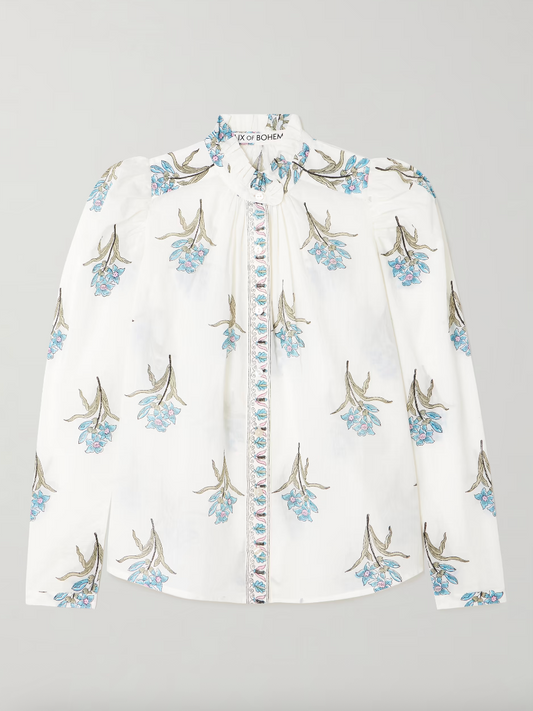 Artemis Sky Mist Flower Shirt