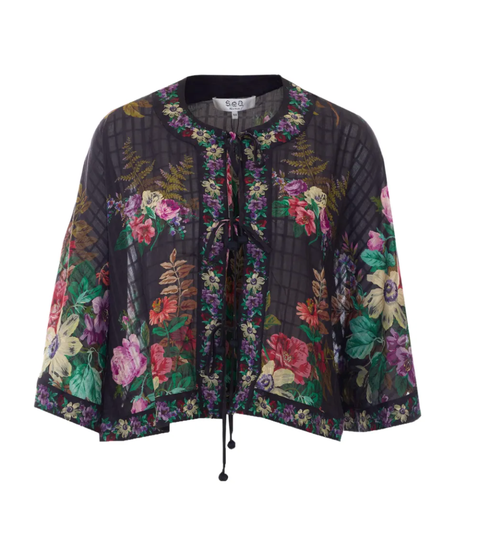 Viktoria Print Tie Front Top
