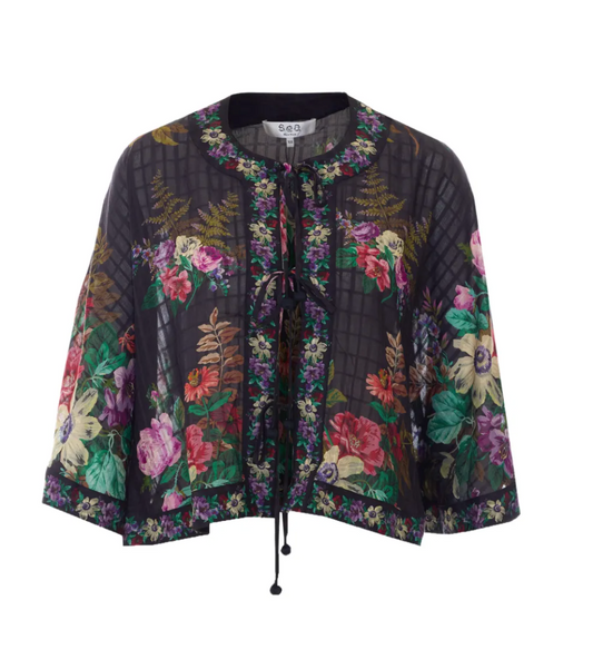 Viktoria Print Tie Front Top