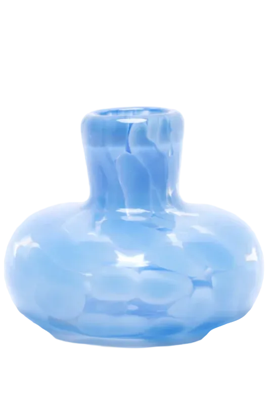 Sky Blue/Transparent Spotted Candle Holder