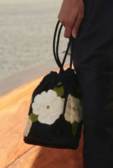 Embroidered Bucket Bag