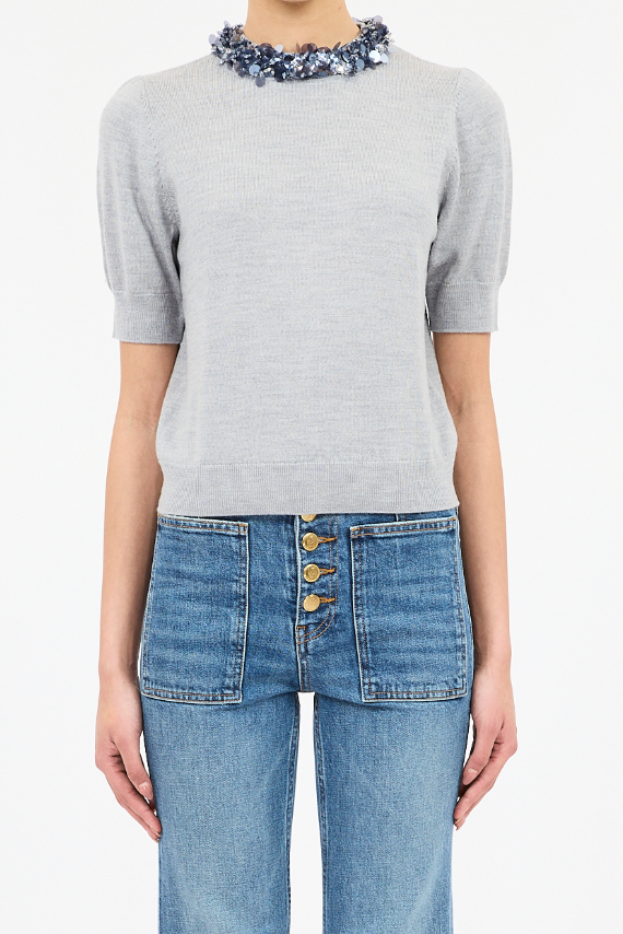 Jude Short Sleeve Embellished Top