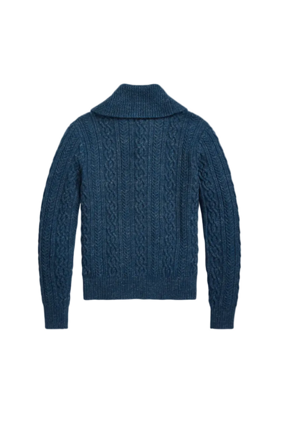 Cable Cotton-Wool Shawl Cardigan