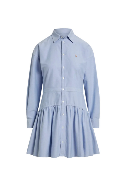 Cotton Oxford Paneled Shirtdress