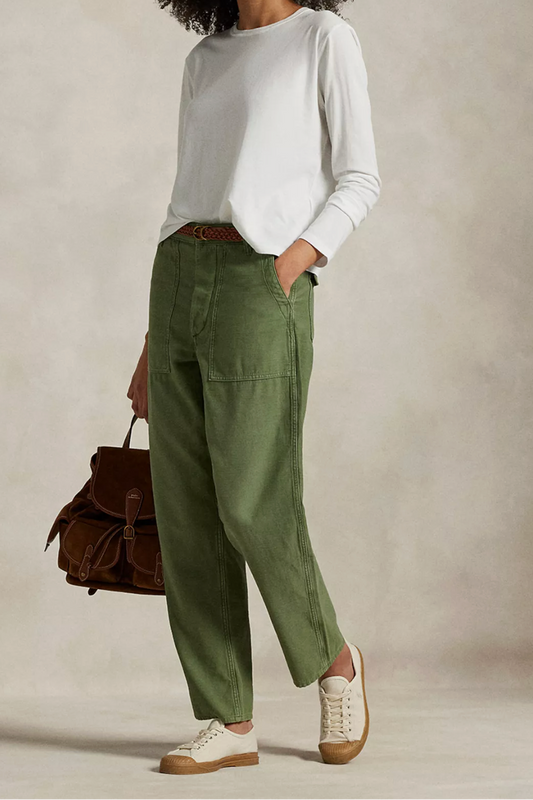 Cotton Sateen Straight Pant