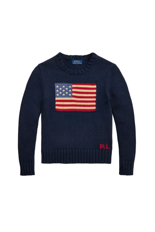 The Iconic Flag Sweater in Hunter Navy Kids