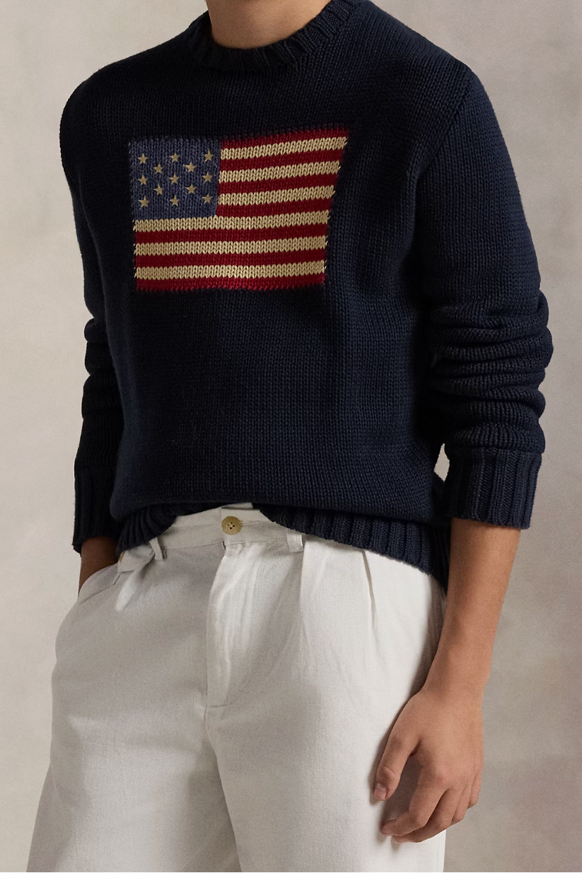 The Iconic Flag Sweater in Hunter Navy Kids