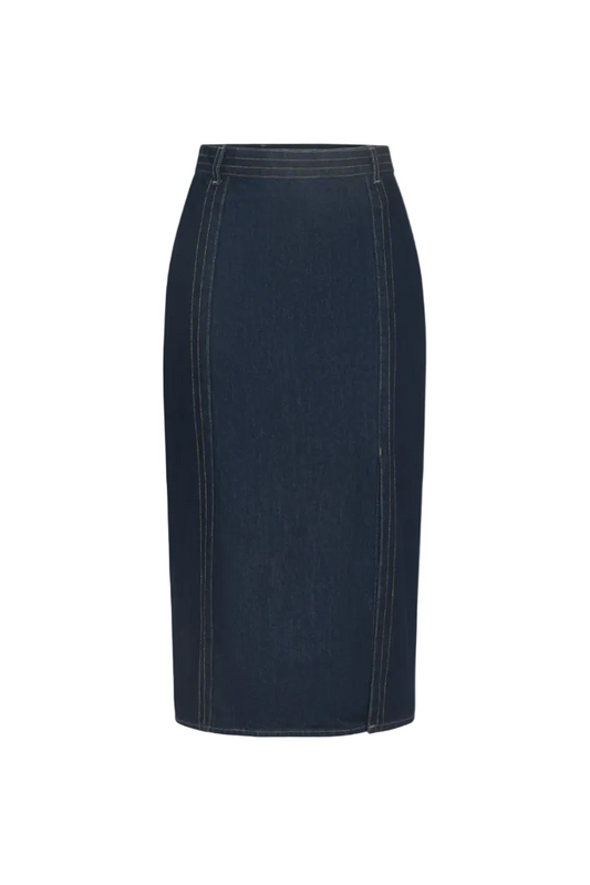 Denim Skirt with Seams