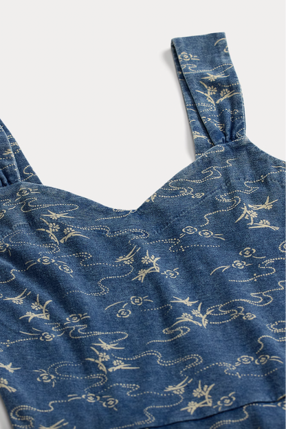 Indigo Print Cotton Jersey Dress