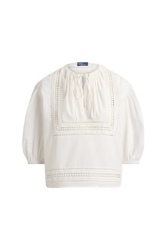 Lace-Trim Cotton Shirt