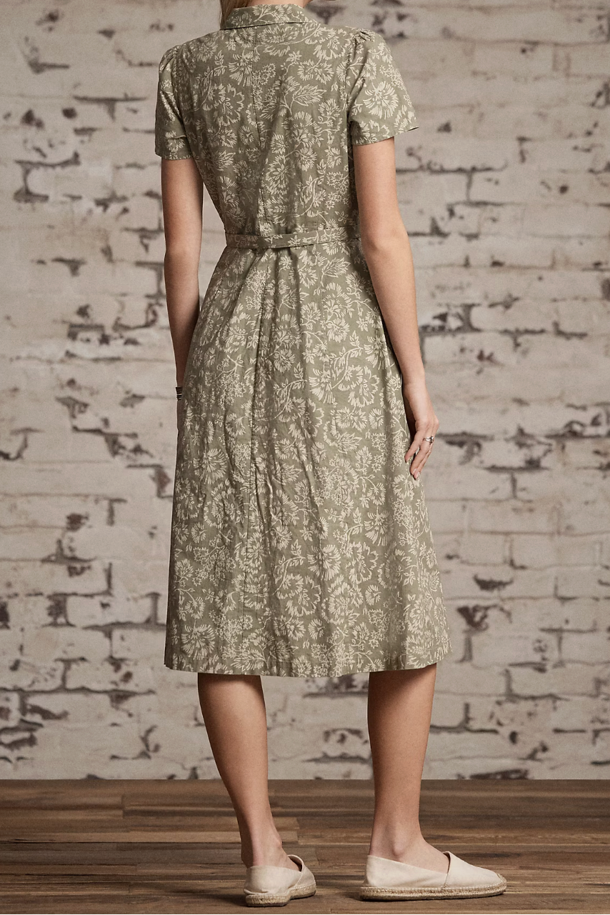 Floral Belted Midi Dress