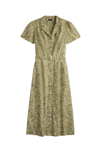 Floral Belted Midi Dress