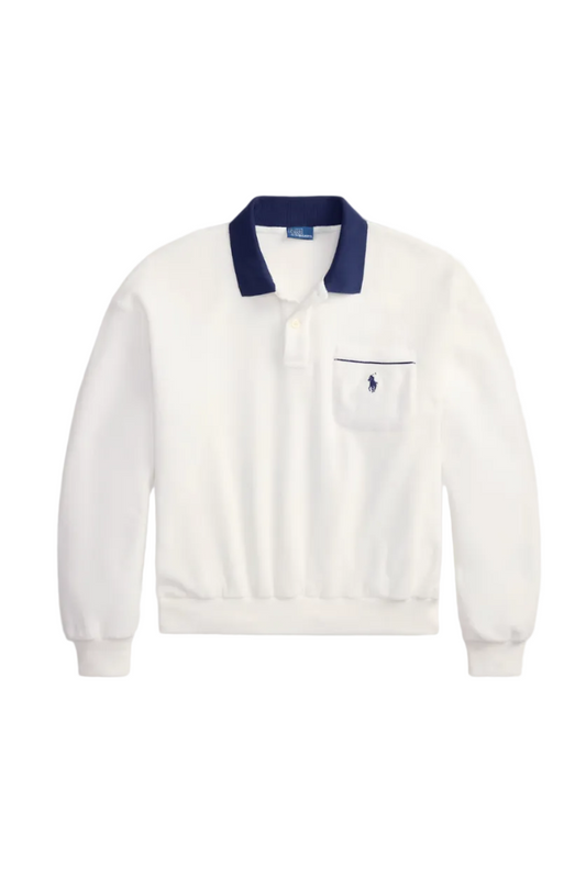 Terry Long-Sleeve Polo Shirt