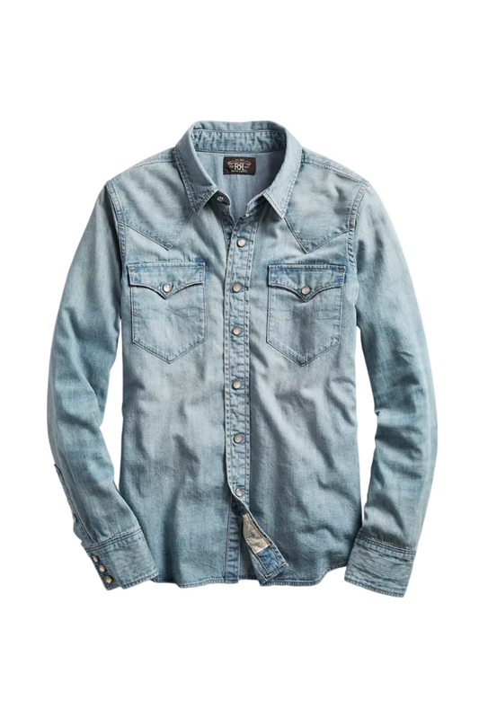 RRL Indigo Denim Western Shirt