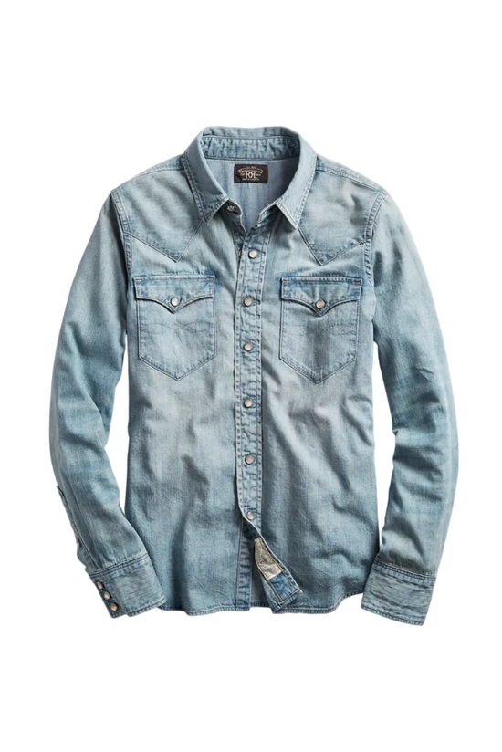 RRL Indigo Denim Western Shirt