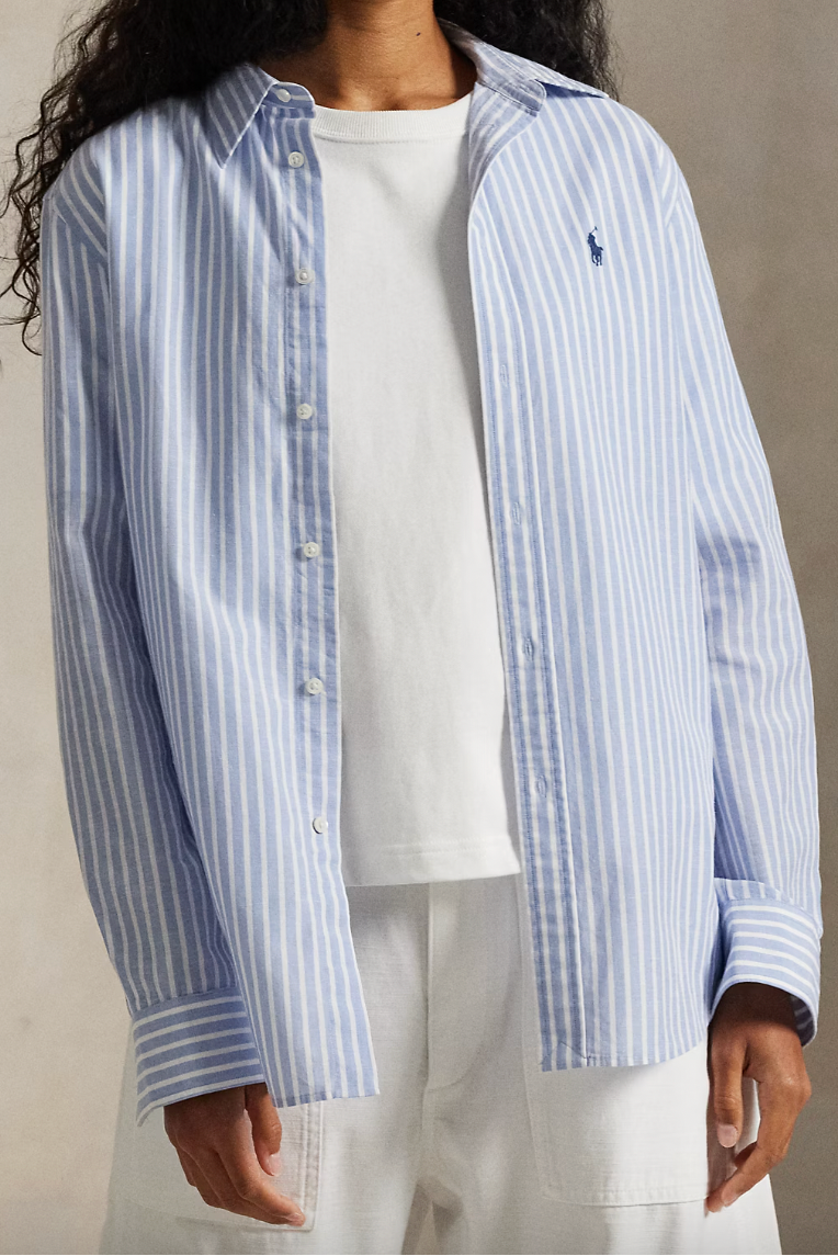 Classic Fit Striped Cotton-Linen Shirt