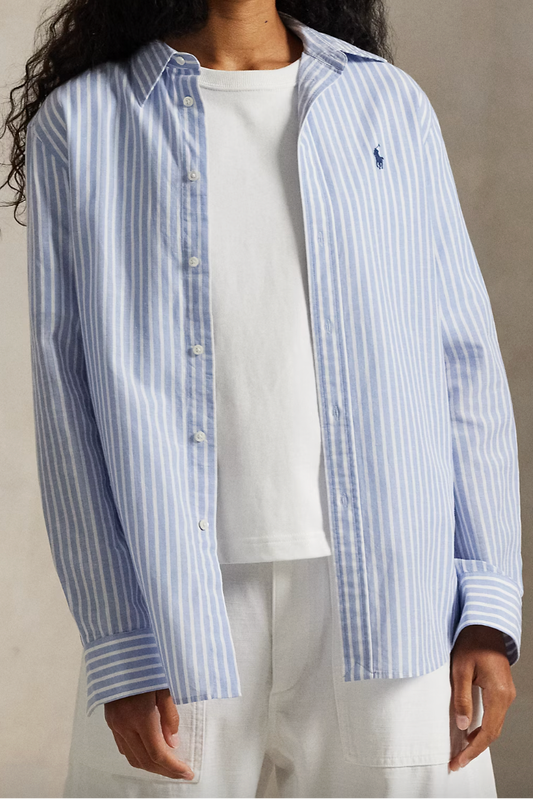 Classic Fit Striped Cotton-Linen Shirt