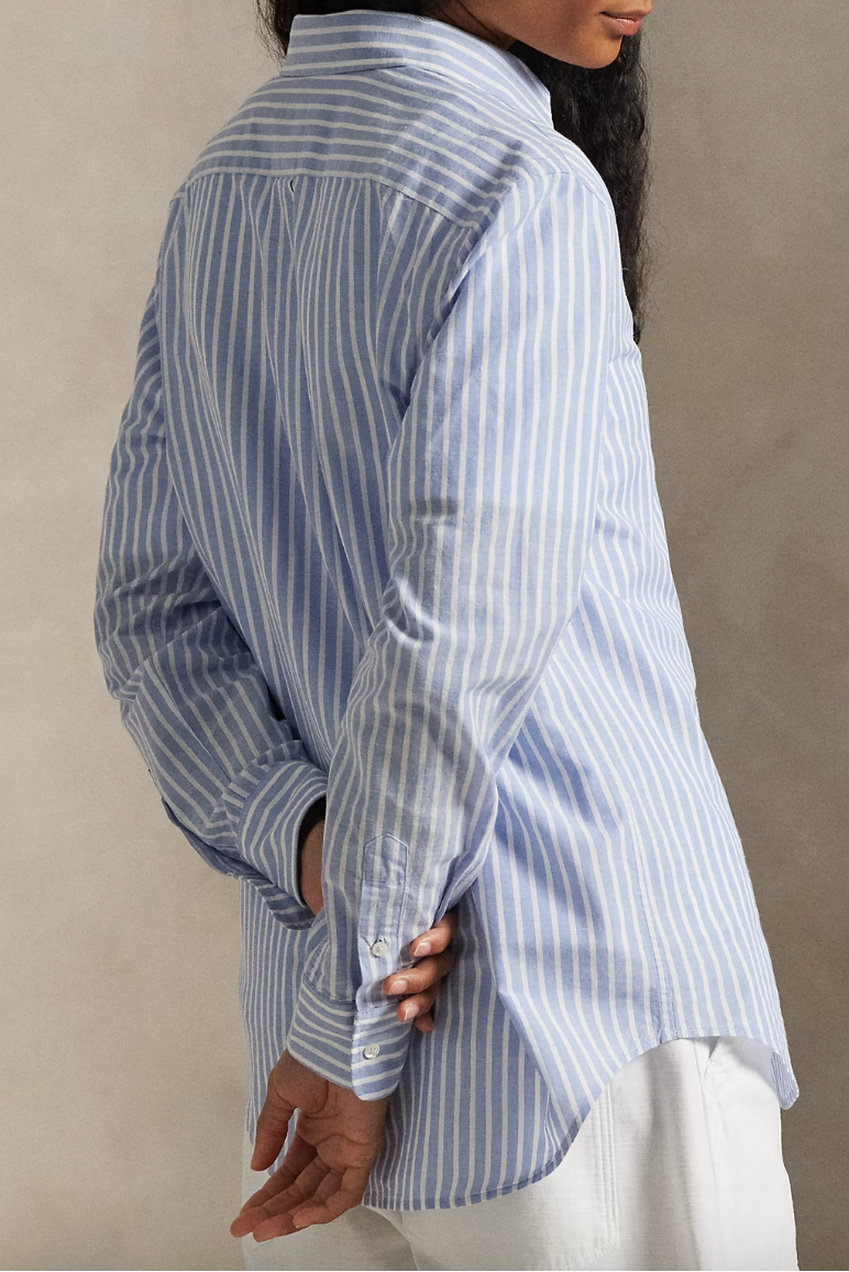 Classic Fit Striped Cotton-Linen Shirt
