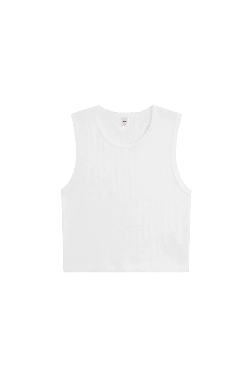 Pointelle Sleeveless Crew