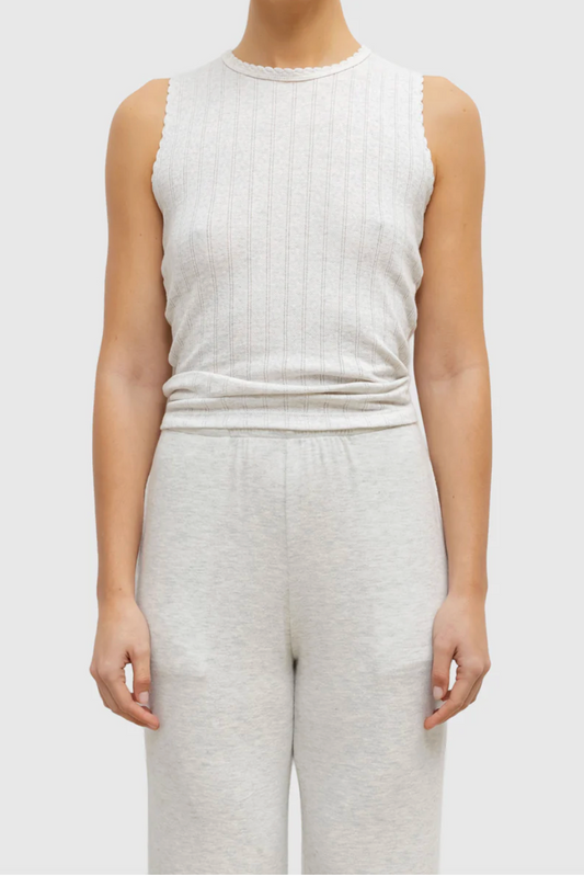 Pointelle Sleeveless Crew