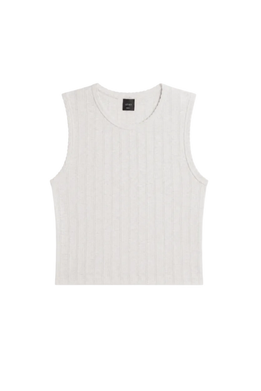 Pointelle Sleeveless Crew