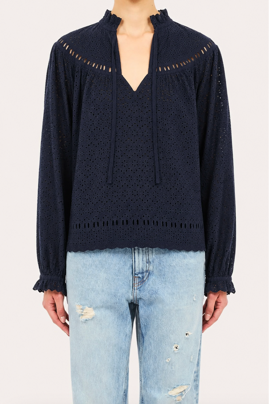 Avelie Long Sleeve Cotton Blouse