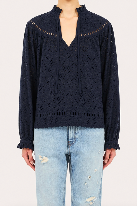 Avelie Long Sleeve Cotton Blouse