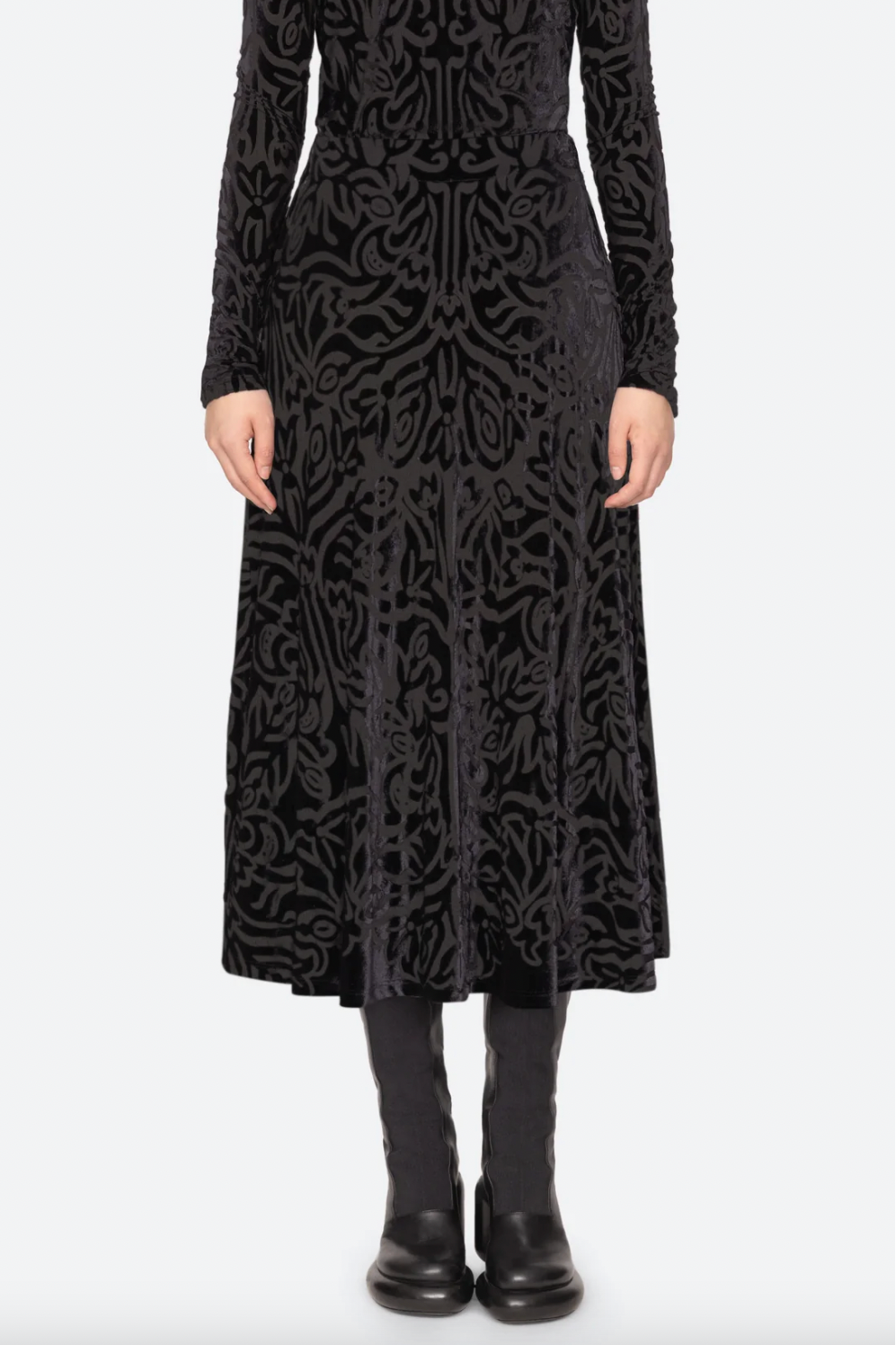 Julie Velvet Midi Skirt
