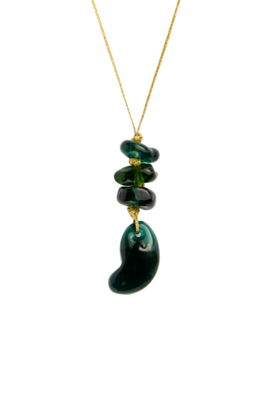 Hand Blown Glass Beads on Cord - Necklace
