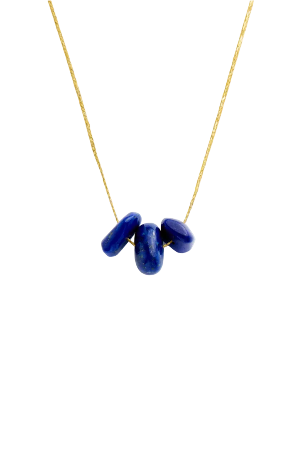 Sharrarah Multi Drop Lapis 3-Bead Necklace