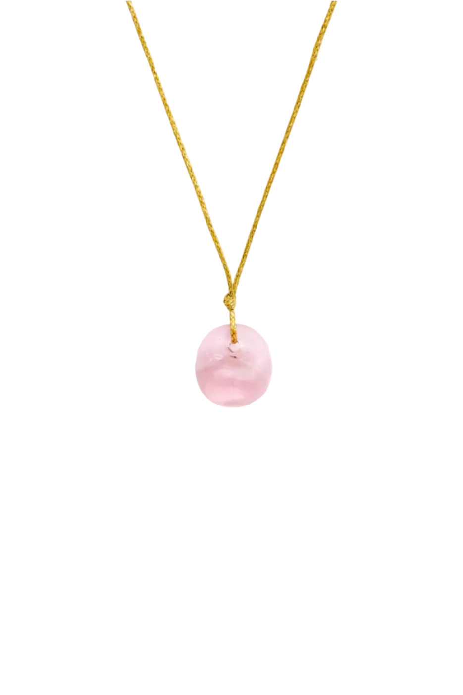 Hand Blown Glass Bead on Cord - Pink Necklace