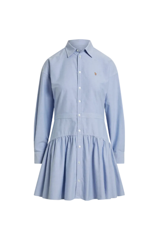 Cotton Oxford Paneled Shirtdress