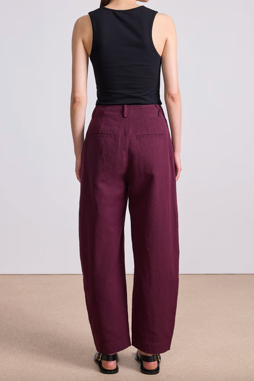 Bari Crop Trouser in Black Cherry