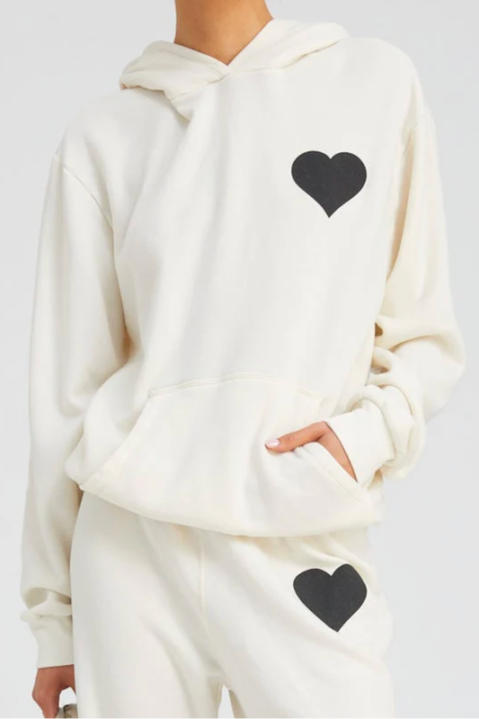 Vintage White Heart Sweatshirt
