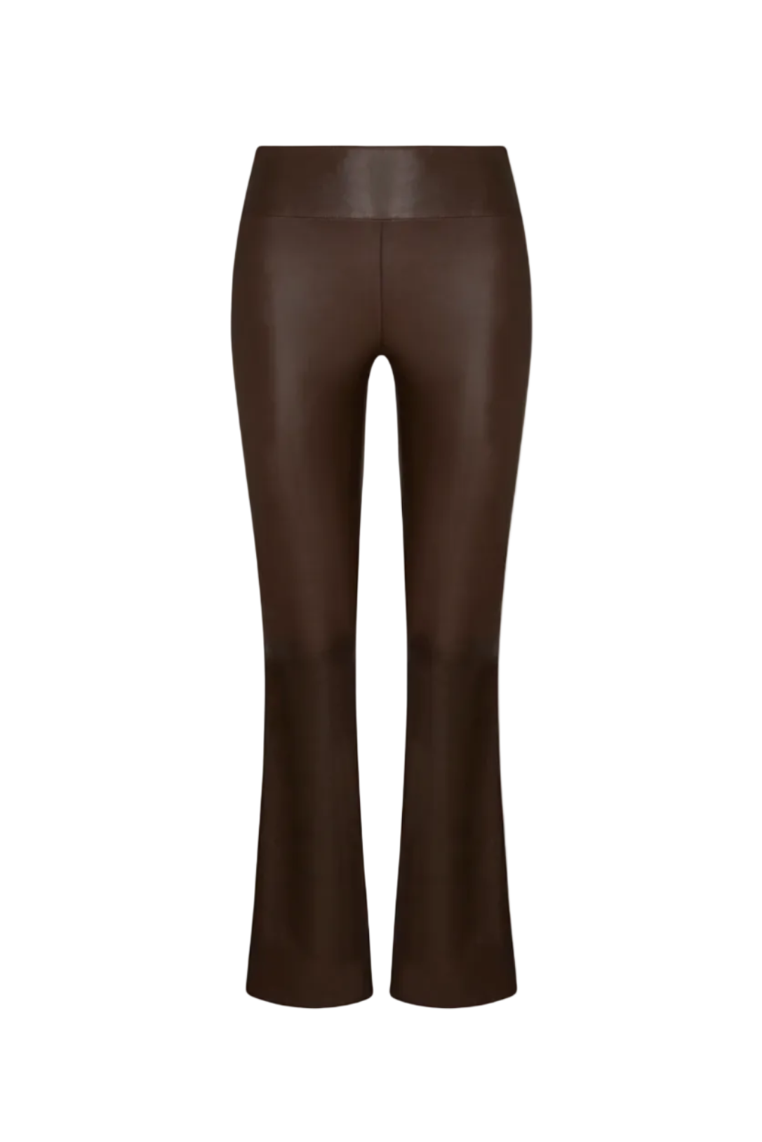 Leather Micro Flare Pants in Milk Chocolate