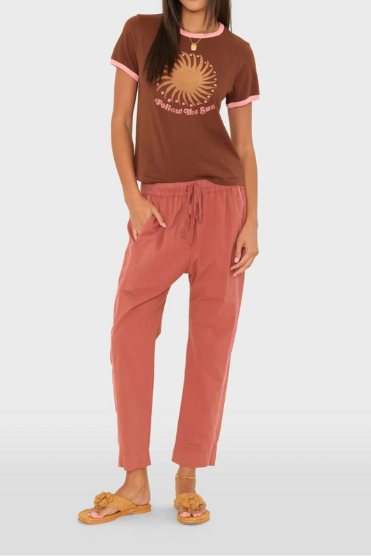 Draper Pant in Cinnabar Coral