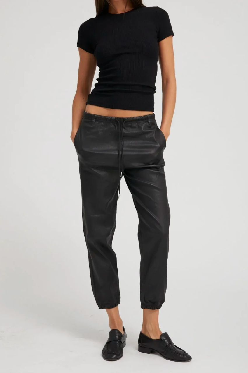 Leather Drawstring Joggers