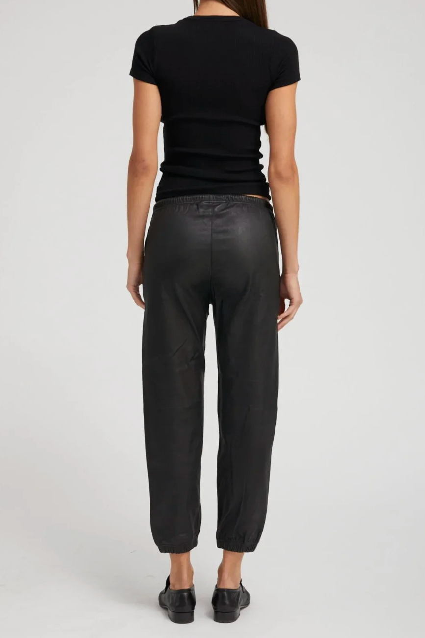 Leather Drawstring Joggers