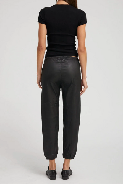 Leather Drawstring Joggers
