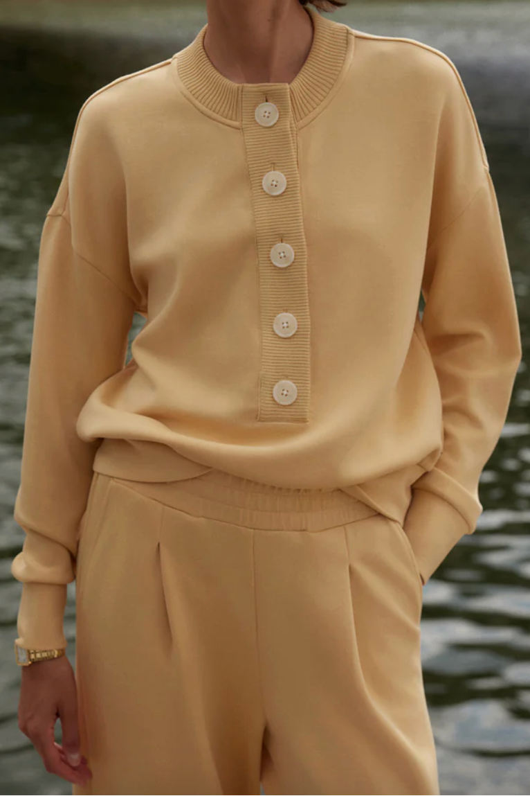 Reena Button Front Sweat