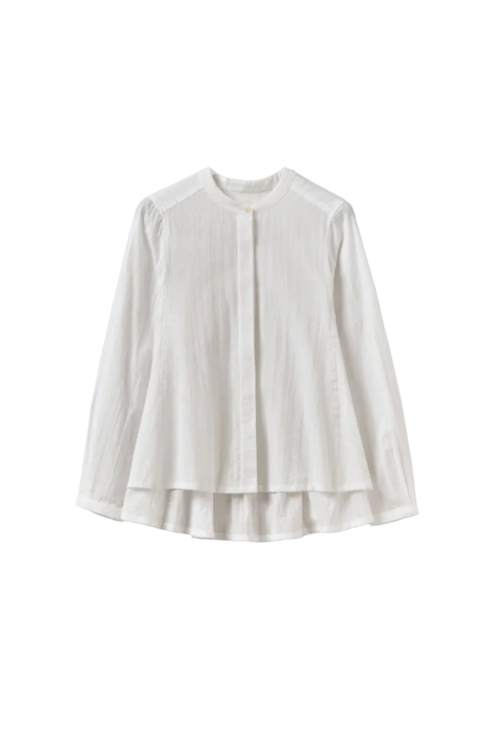 Seersucker Cotton Shirt in White Salt