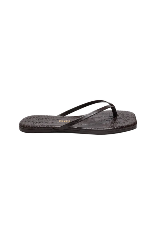 Square Toe Lily in Carob Croc