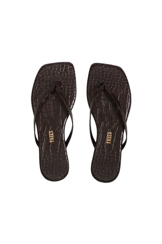 Square Toe Lily in Carob Croc