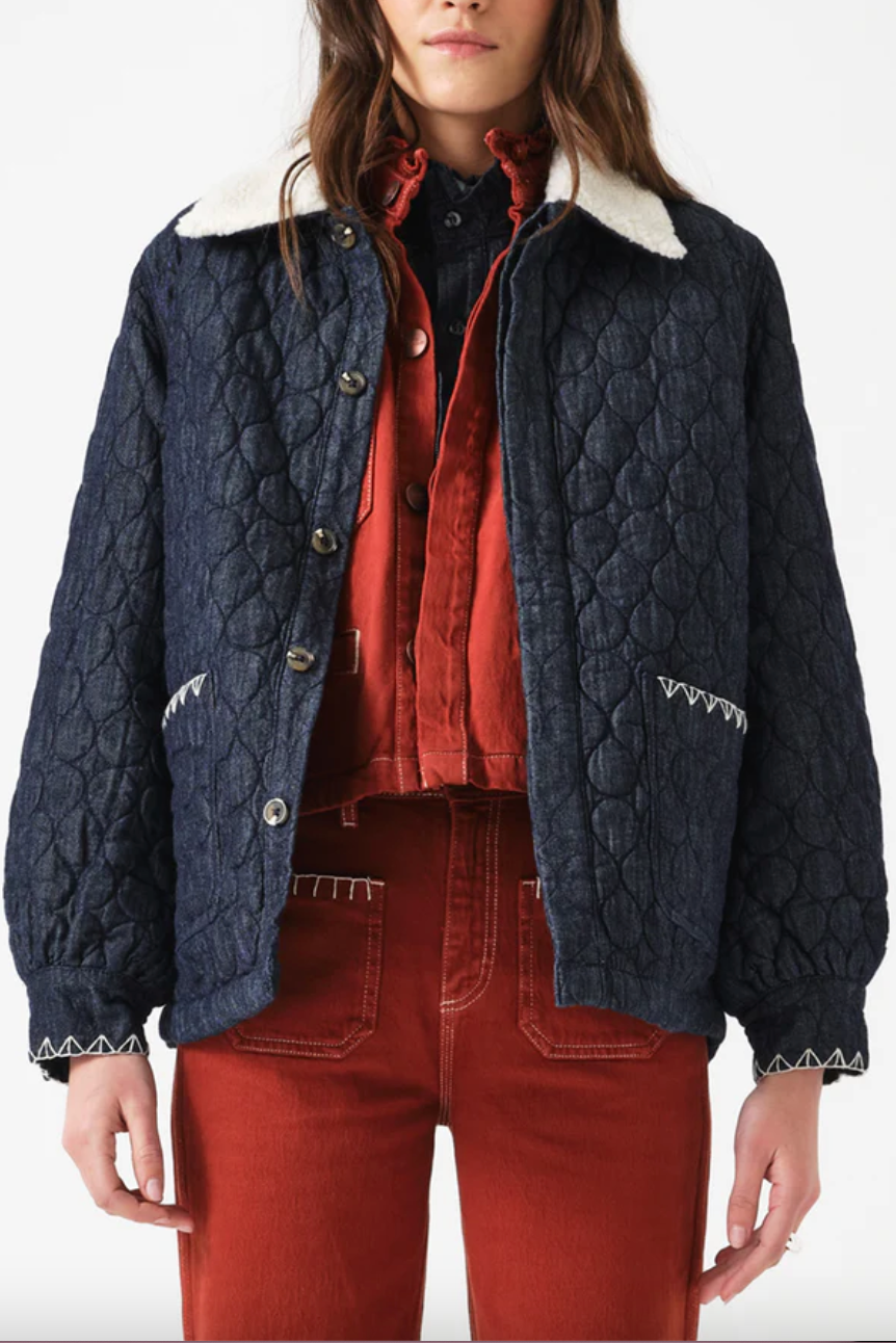 Frida Sherpa Collar Quilted Jacket