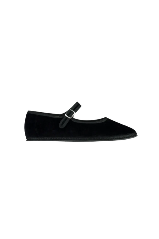 Velvet Mary Jane in Nero