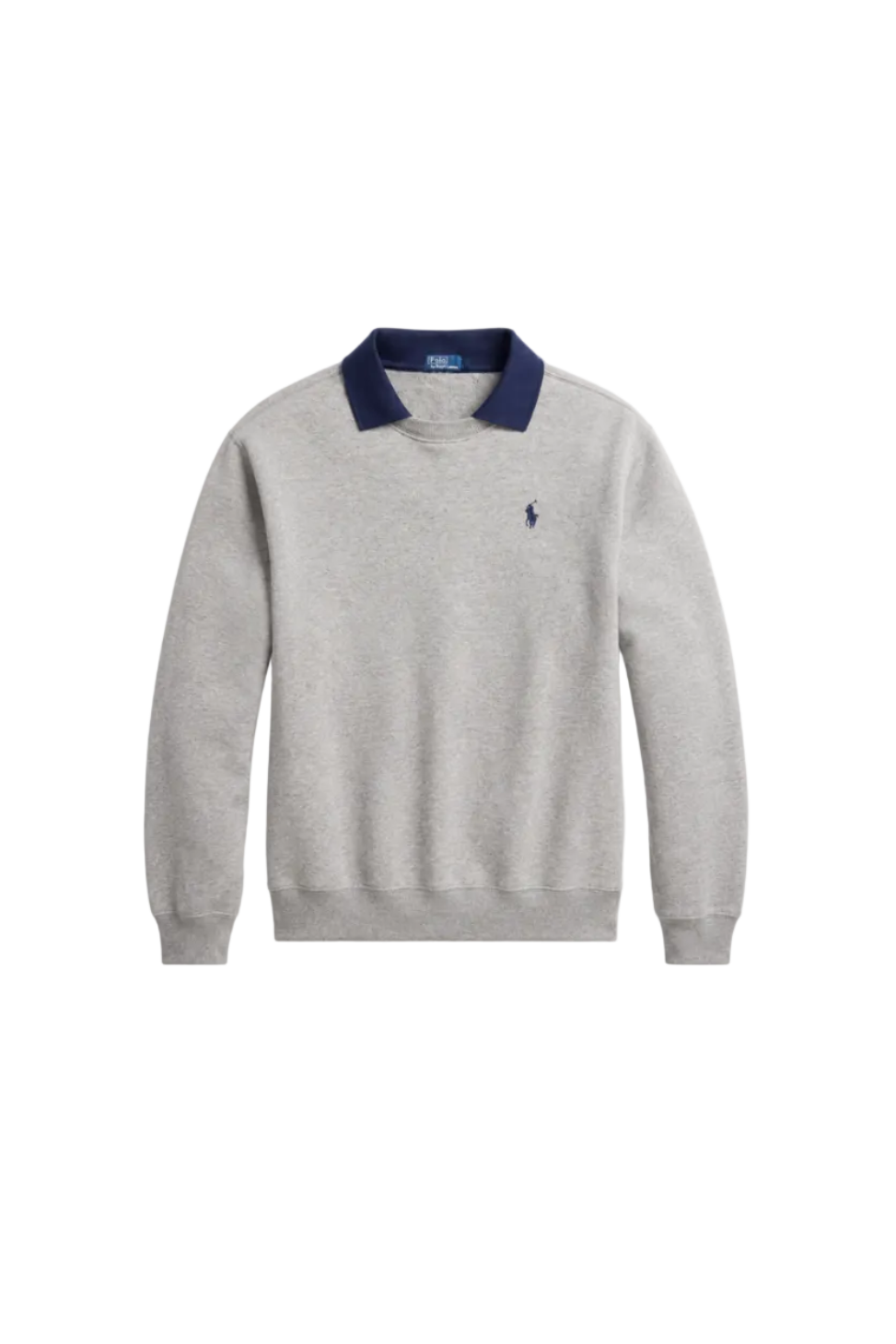 Polo-Collar Fleece Crewneck