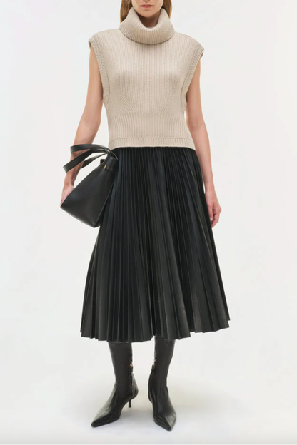 Kezia Vegan Leather Midi Skirt
