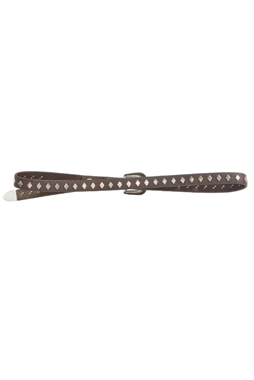 Studded Leather Slim Belt