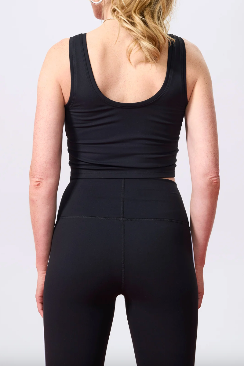 TLC Piping Crop Top in Black and White