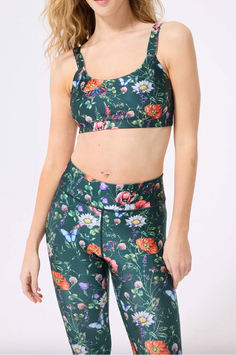 Hi-Shine Scoop Neck Bra in Butterfly Floral